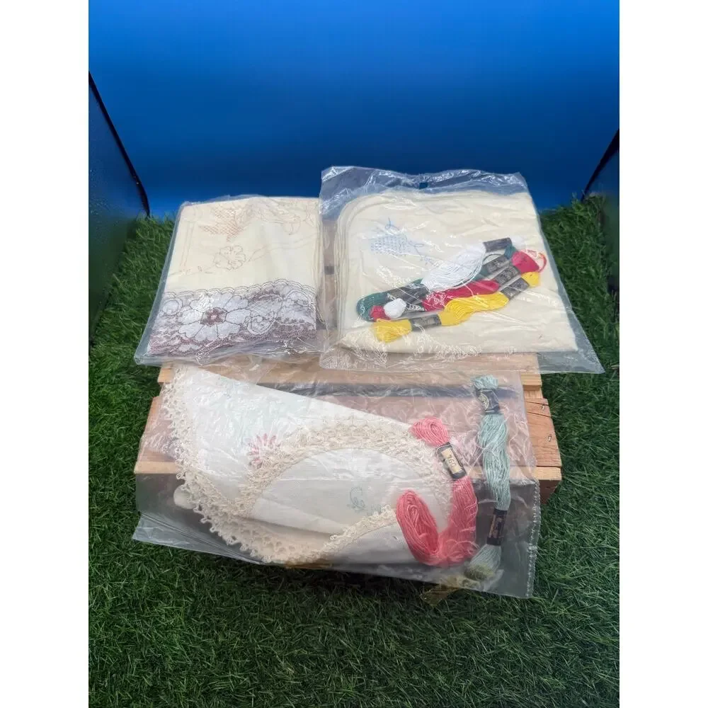 Vintage Needlecraft/Craft Kit Lot-Cross Stitch,Needlepoint,WonderArt,etc- 13Kits